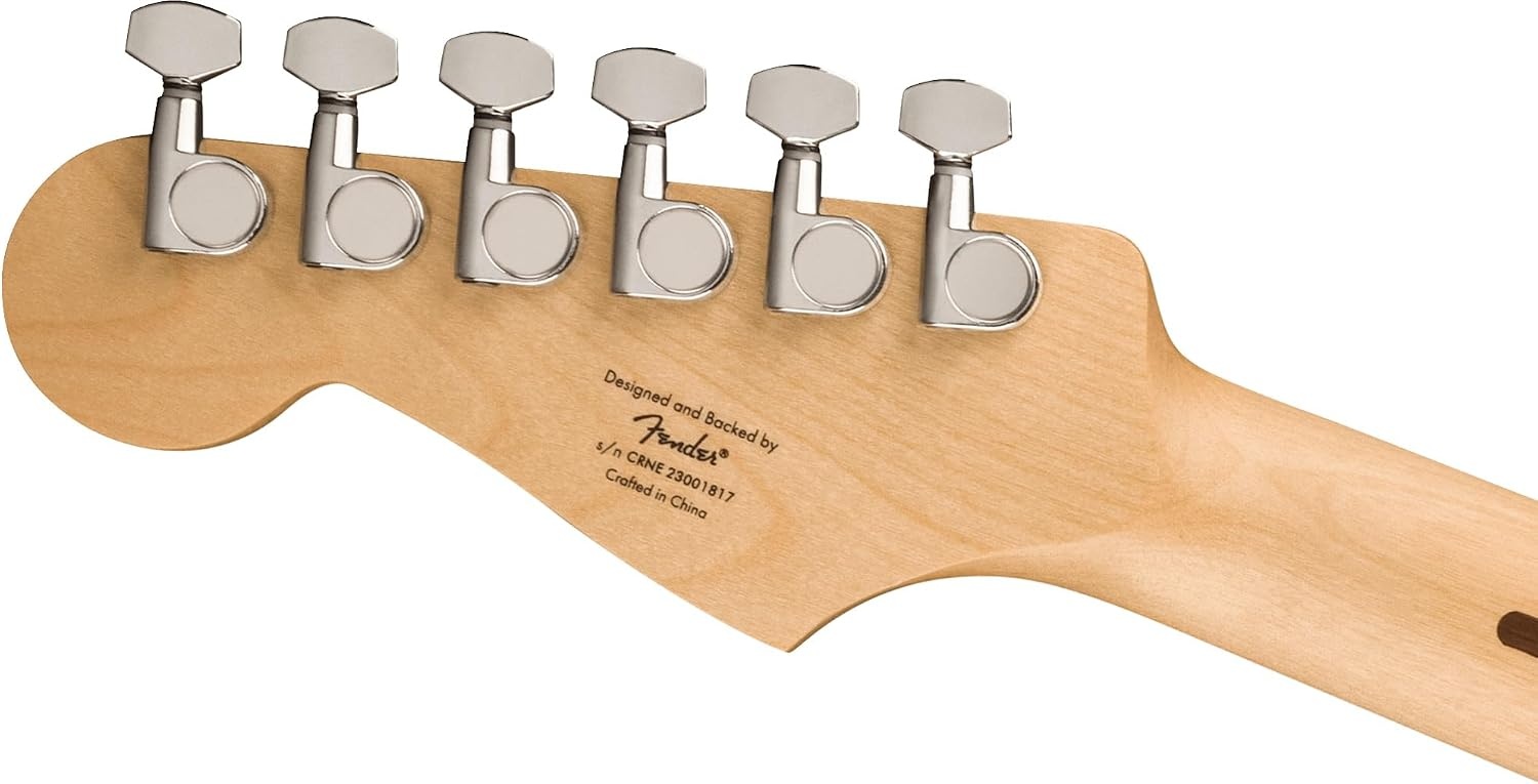 image:imageSquire Sonic Stratocaster Electric Guitar Tahitian Coral Maple Fingerboard White PickguardSurf Green