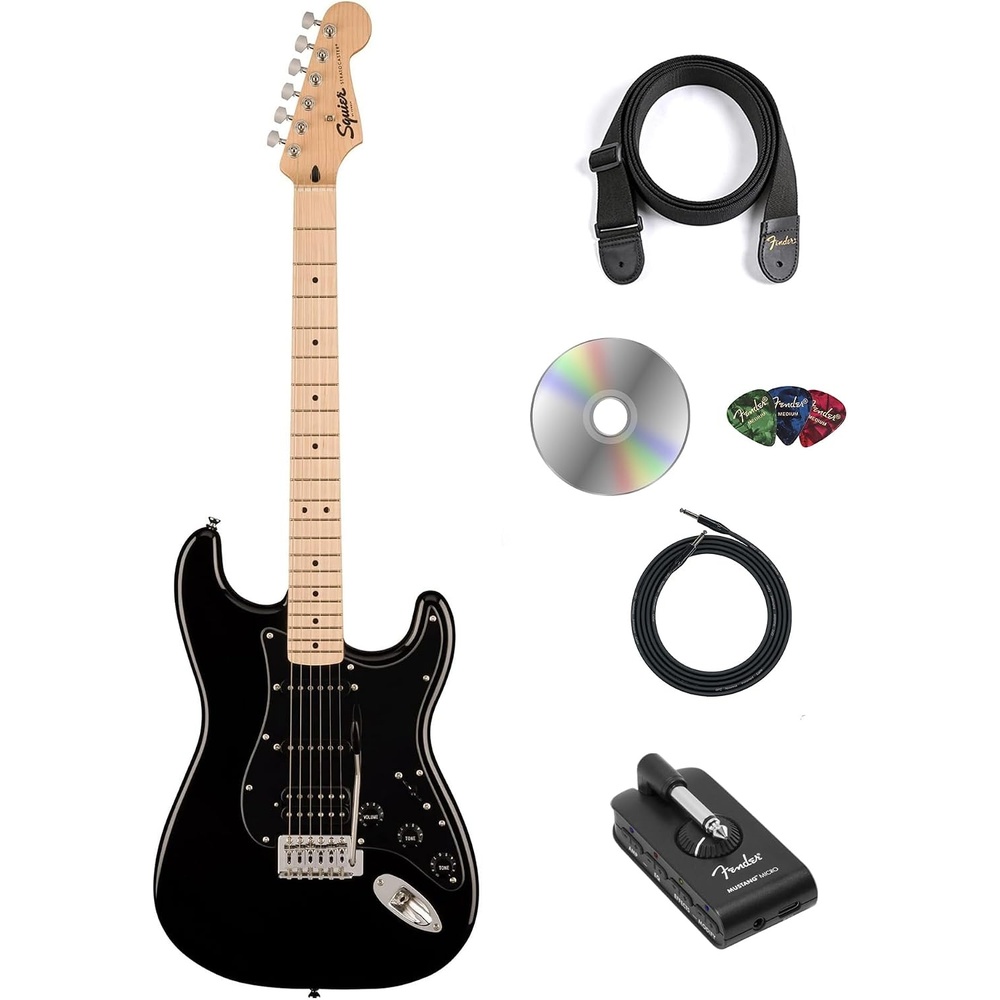 image:imageSquire Sonic Stratocaster Electric Guitar Tahitian Coral Maple Fingerboard White PickguardBlack