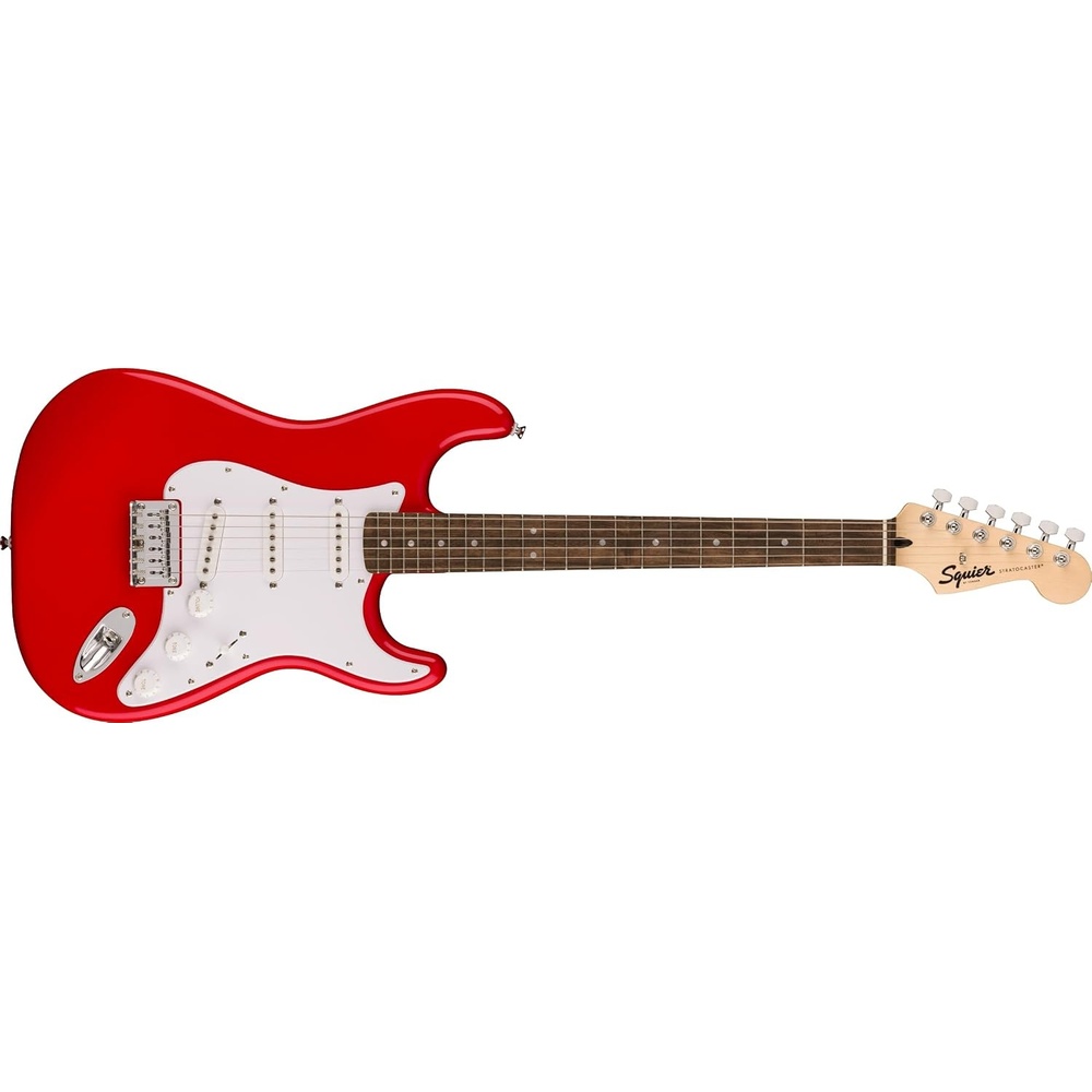 image:imageSquire Sonic Stratocaster Electric Guitar Tahitian Coral Maple Fingerboard White PickguardTorino Red