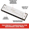 Fender Blues Deluxe Harmonica, Guitar Accessories, Key of C 10 Holes, Includes Hard Plastic Carrying Case, Daphne Blue