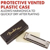 Fender Blues Deluxe Harmonica, Guitar Accessories, Key of C 10 Holes, Includes Hard Plastic Carrying Case, Daphne Blue