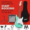Fender Mini Stratocaster Beginner Electric Guitar Kit with Amp, Daphne Blue(Seafoam Green)