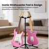 Fender Squier Stratocaster Beginner Electric Guitar, 2-Color Sunburst(Flash Pink)