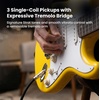 Fender Squier Stratocaster Beginner Electric Guitar, 2-Color Sunburst(Graffiti Yellow)