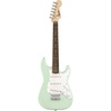 Squier Mini Stratocaster Beginner Electric Guitar, Short Scale, Black | Short scale kids electric guitar, laurel fingerboard, 2-year warranty, ideal starter, under $200, Fender-backed quality(Surf Green)