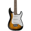 Squier Mini Stratocaster Beginner Electric Guitar, Short Scale, Black | Short scale kids electric guitar, laurel fingerboard, 2-year warranty, ideal starter, under $200, Fender-backed quality(Brown Sunburst)