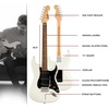 Squire Sonic Stratocaster Electric Guitar, Tahitian Coral, Maple Fingerboard, White Pickguard(Arctic White Black Pickguard)
