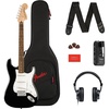 Fender Affinity Series Stratocaster Mustang Micro Pack, Laurel Fingerboard, Black, Gig Bag, HD9, US, CA, EU, AU, JP(Black)