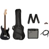 Fender Affinity Series Stratocaster Mustang Micro Pack, Laurel Fingerboard, Black, Gig Bag, HD9, US, CA, EU, AU, JP(Charcoal Frost Metallic)