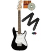 Squier Mini Stratocaster Beginner Electric Guitar, Short Scale, Black | Short scale kids electric guitar, laurel fingerboard, 2-year warranty, ideal starter, under $200, Fender-backed quality(Black)