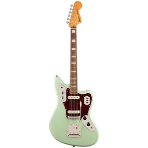 Squier Classic Vibe 70s Jaguar Electric Guitar, Laurel Fingerboard, Black | Vintage offset body, dual single-coil pickups, laurel fingerboard, beginner to intermediate, 2-year warranty included(Surf Green)