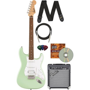 Squire Sonic Stratocaster Electric Guitar, Tahitian Coral, Maple Fingerboard, White Pickguard(Surf Green)
