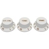 Fender Strat Knobs One Volume, Two Tone, White(Knobs)