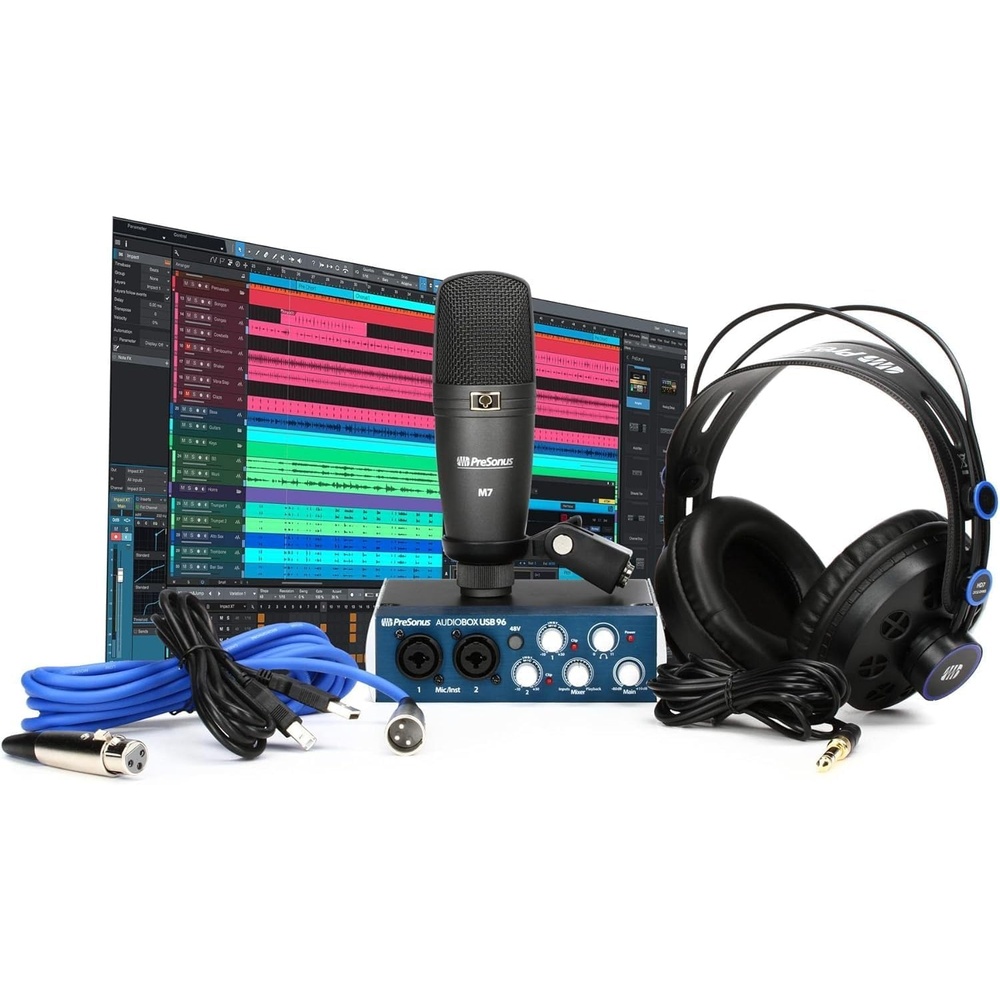 image:imagePreSonus AudioBox 96 Studio USB 20 Recording Bundle with Interface Headphones Microphone and Studio One software