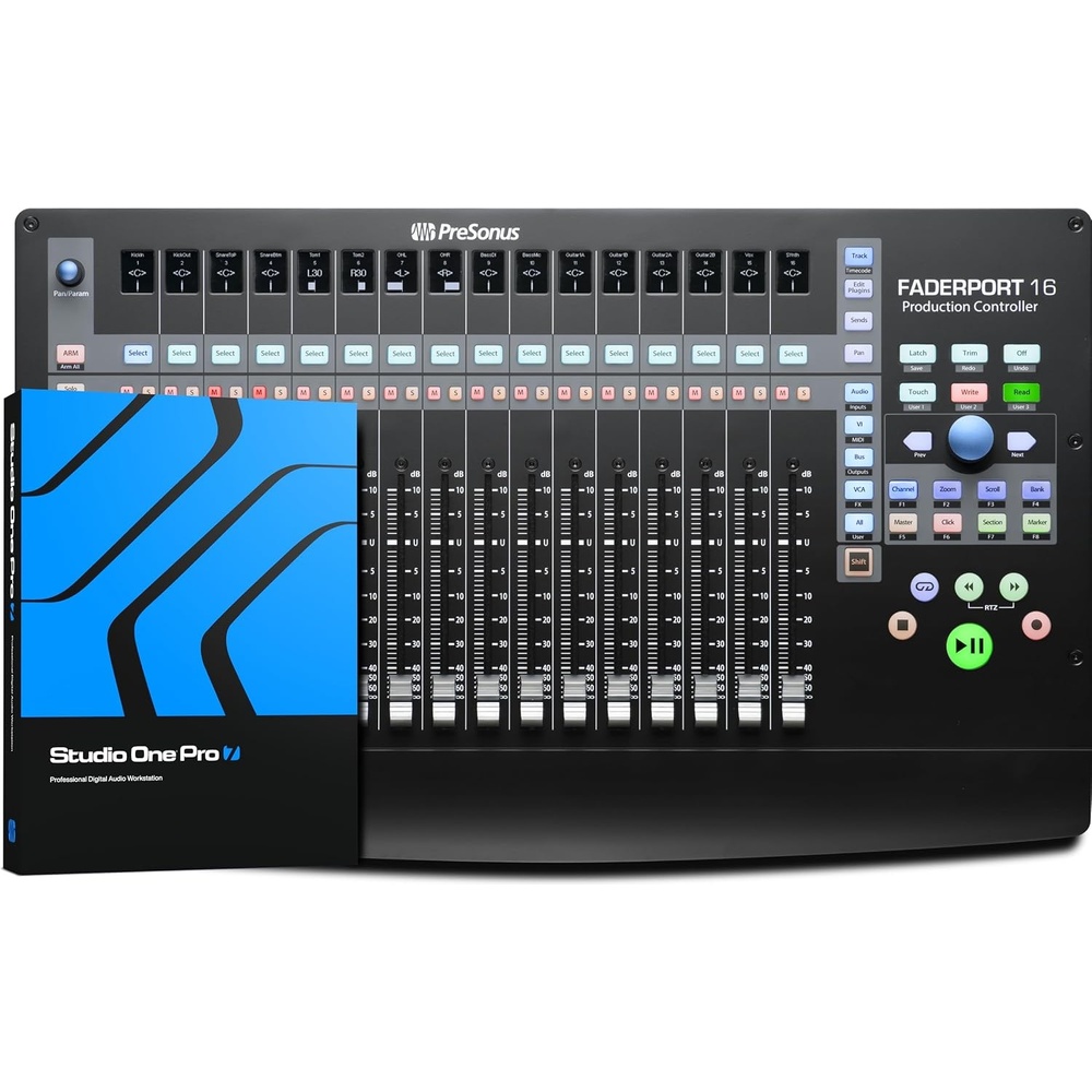 image:imagePreSonus ioStation 24c 2x2 192 kHz USB Audio Interface and Production Controller with Studio One Artist and Ableton Live Lite DAW Recording Software16 Fader Control Surface