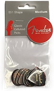 image:imageFender Classic Celluloid Guitar Picks 358 Shape Guitar Accessories Tortoise Shell Medium 12PackShell
