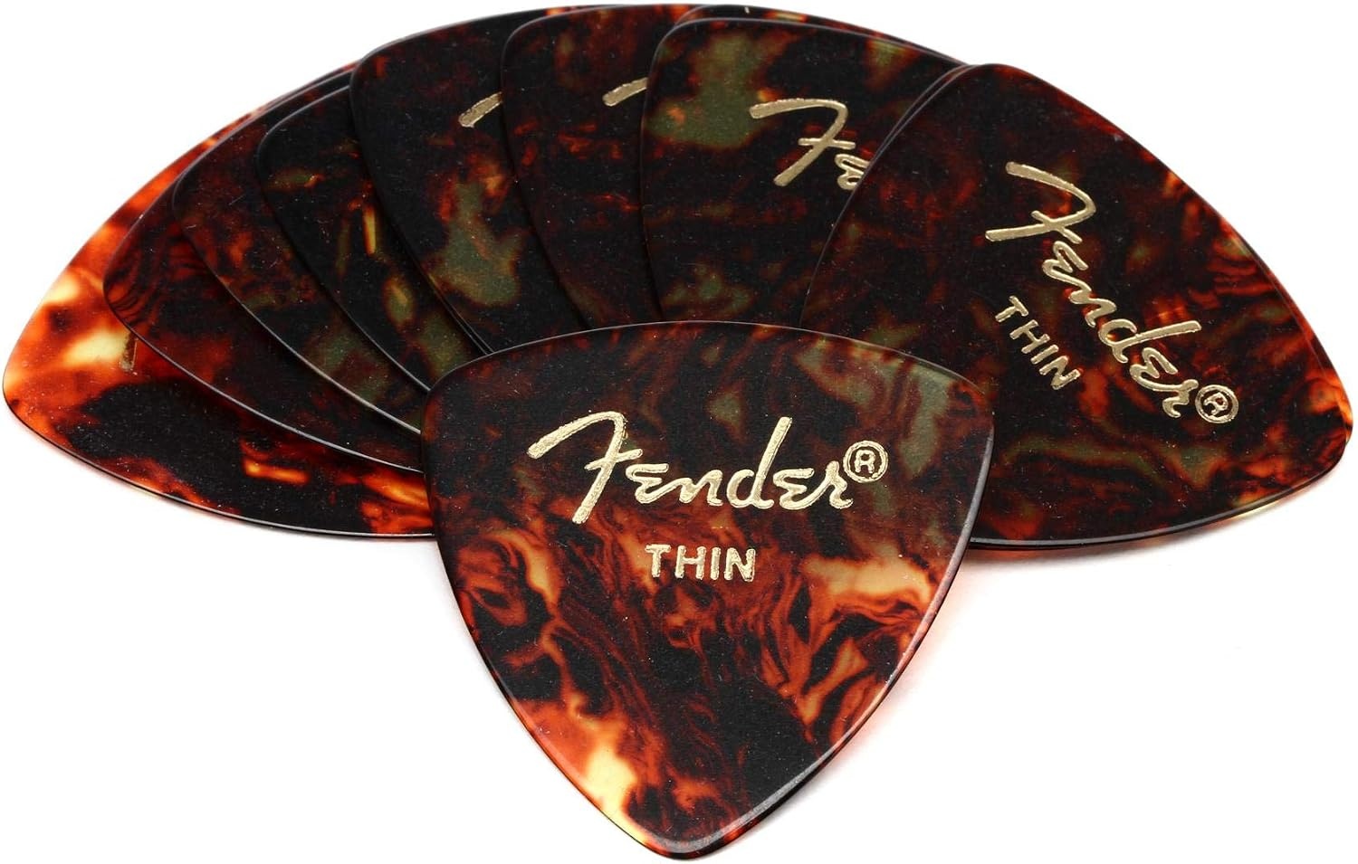 image:imageFender Classic Celluloid Guitar Picks 358 Shape Guitar Accessories Tortoise Shell Medium 12PackTortoise Shell