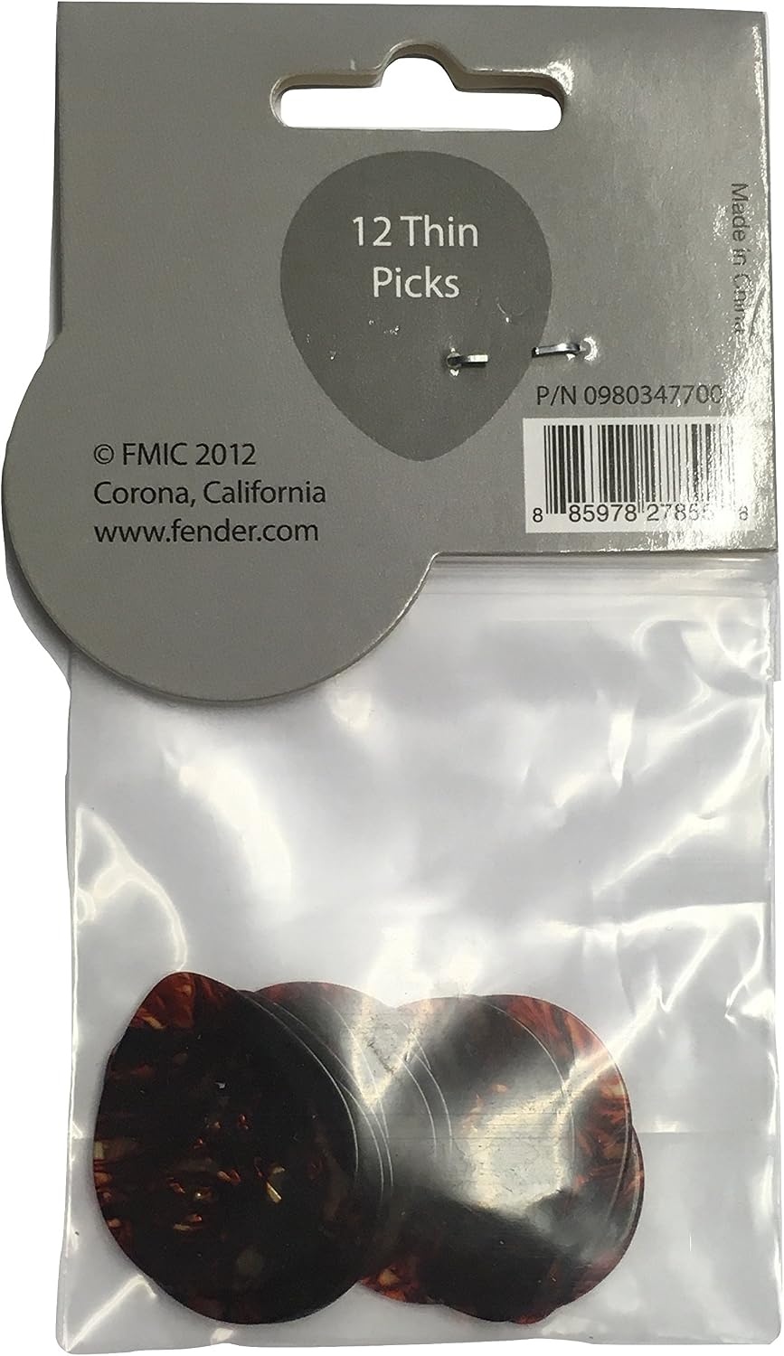image:imageFender Classic Celluloid Guitar Picks 358 Shape Guitar Accessories Tortoise Shell Medium 12PackTortoise Shell