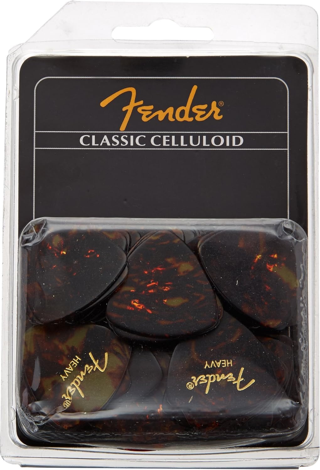 image:imageFender Classic Celluloid Guitar Picks 358 Shape Guitar Accessories Tortoise Shell Medium 12PackTortoise Shell