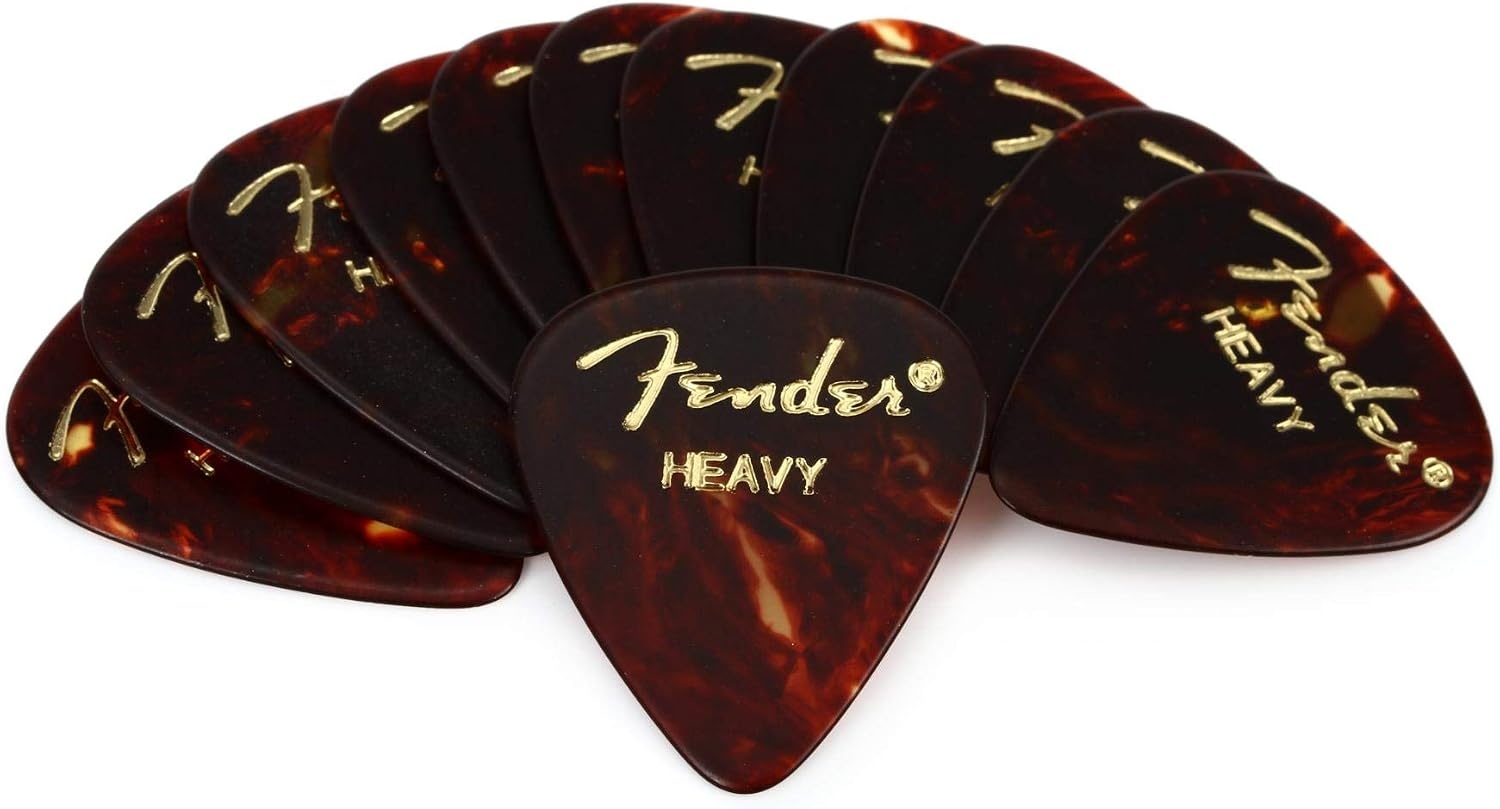 image:imageFender Classic Celluloid Guitar Picks 358 Shape Guitar Accessories Tortoise Shell Medium 12PackTortoise Shell