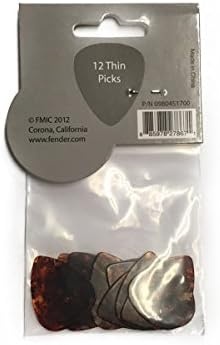 image:imageFender Classic Celluloid Guitar Picks 358 Shape Guitar Accessories Tortoise Shell Medium 12PackTortoise Shell