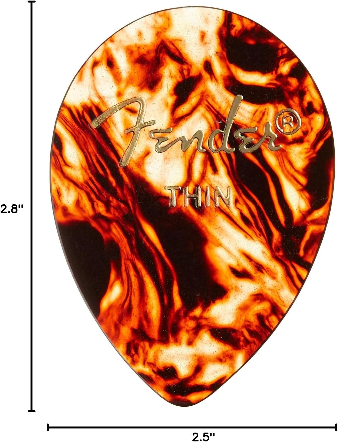 image:imageFender Classic Celluloid Guitar Picks 358 Shape Guitar Accessories Tortoise Shell Medium 12PackTortoise Shell