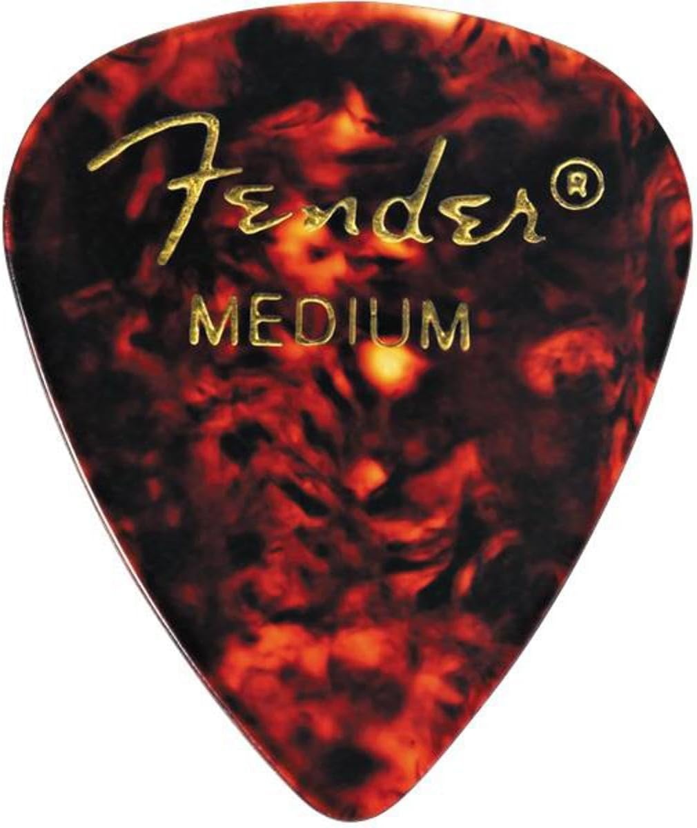 image:imageFender Classic Celluloid Guitar Picks 358 Shape Guitar Accessories Tortoise Shell Medium 12PackTortoise Shell
