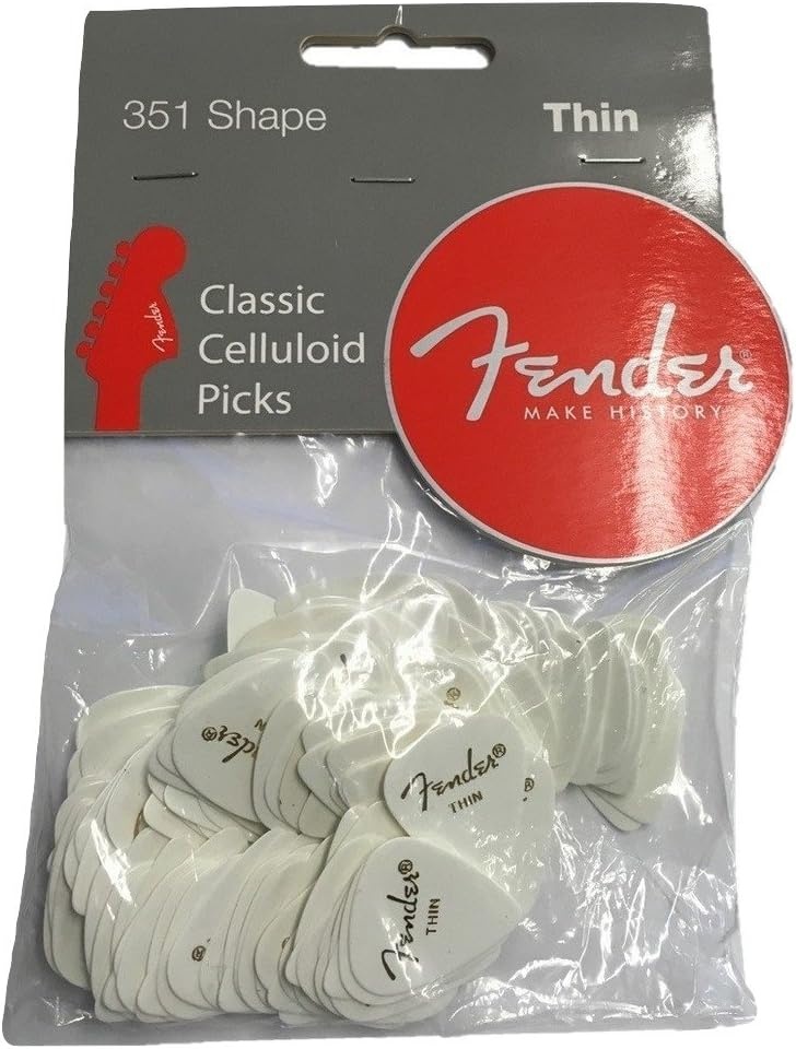 image:imageFender Classic Celluloid Guitar Picks 358 Shape Guitar Accessories Tortoise Shell Medium 12PackWhite