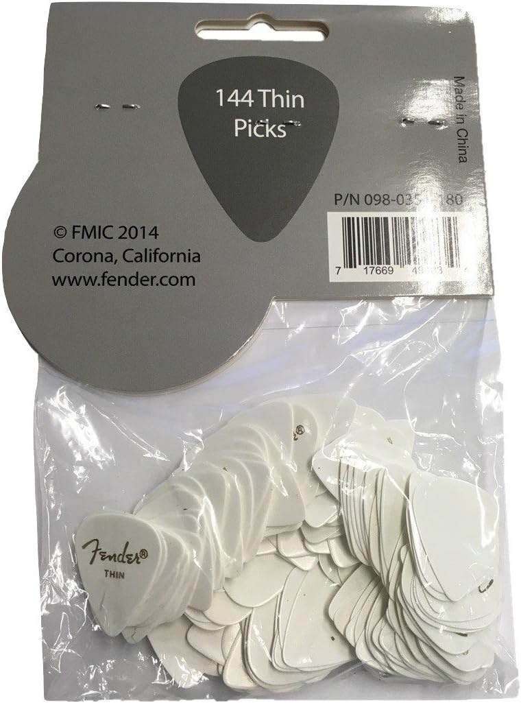 image:imageFender Classic Celluloid Guitar Picks 358 Shape Guitar Accessories Tortoise Shell Medium 12PackWhite