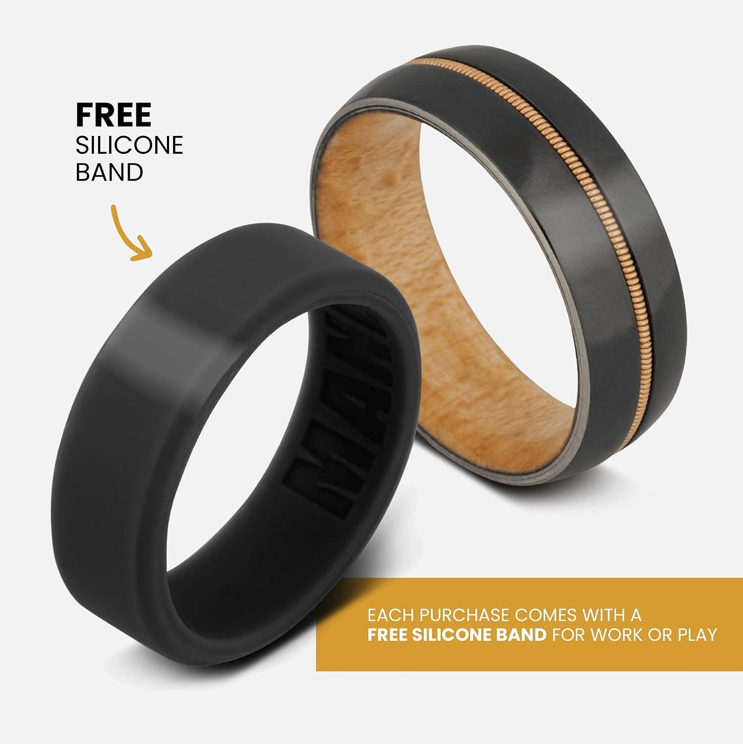 image:imageManly Bands Mens Officially Licensed Fender Wedding Bands and Rings Fender Collectibles for Guitar Enthusiasts Free Silicone Ring IncludedThe 1954