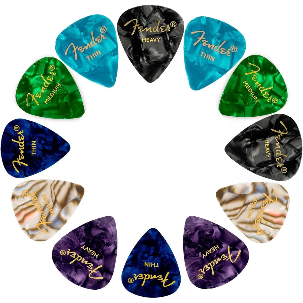 image:imageFender Premium 24 Pack Picks Sampler Includes Thin Medium amp Heavy Gauges Austin Bazaar Exclusive12 Pack
