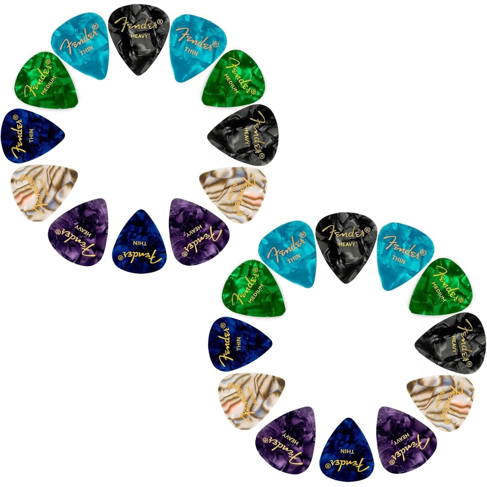 image:imageFender Premium 24 Pack Picks Sampler Includes Thin Medium amp Heavy Gauges Austin Bazaar Exclusive24 Pack