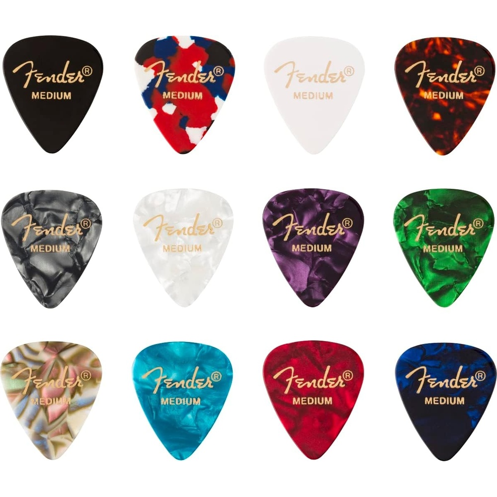 image:imageFender Premium Celluloid Guitar Picks 351 Shape Ocean Turquoise Thin 12PackColor Medley