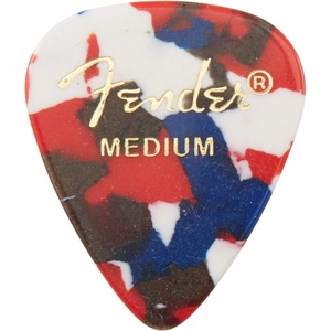 Fender Classic Celluloid Guitar Picks 358 Shape, Guitar Accessories, Tortoise Shell, Medium, 12-Pack(Confetti)