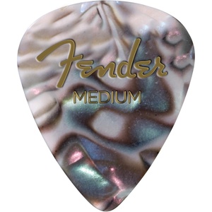 Fender Premium Celluloid Guitar Picks 351 Shape, Ocean Turquoise, Thin, 12-Pack(Abalone)
