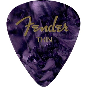 Fender Premium Celluloid Guitar Picks 351 Shape, Purple Moto, Thin, 12-Pack