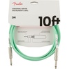 Fender 10-Foot Original Instrument Cable Compatible with Modem, Straight-Straight, Black – 1 Pack(Surf Green)