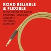 Fender Deluxe Series Coiled Instrument Cable, Guitar Cable, Guitar Accessories, Straight/Angle, Black Tweed, 30ft(Tweed)