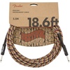 Fender Festival Hemp Instrument Cable, Guitar Cable, Guitar Accessories, Straight/Angle, Green, 10ft(Rainbow)