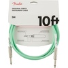 Fender Original Series Instrument Cable, Guitar Cable, Guitar Accessories, Straight/Straight, Daphne Blue, 10ft(Surf Green)