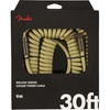 Fender Deluxe Series Coiled Instrument Cable, Guitar Cable, Guitar Accessories, Straight/Angle, Black Tweed, 30ft(Tweed)