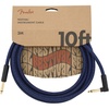 Fender Festival Hemp Instrument Cable, Guitar Cable, Guitar Accessories, Straight/Angle, Green, 10ft(Blue Dream)