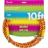 Fender MonoNeon Instrument Cable, Straight/Angle, Orange/Yellow Tweed, 10ft