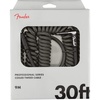 Fender Professional Series Tweed Coiled Instrument Cable, Guitar Cable, Guitar Accessories, Straight/Angle, White, 30ft(Red Tweed)