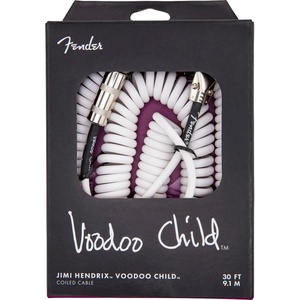 Fender 30 Feet Hendrix Voodoo Child Cable – Purple, Straight to Angled(White)