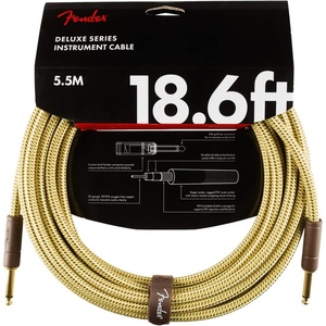 Fender Deluxe Series Instrument Cable 10 Feet Straight-Straight, Guitar Cable, Guitar Accessories, Black Tweed(Tweed)