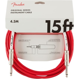 Fender Original Series Instrument Cable, Guitar Cable, Guitar Accessories, Straight/Straight, Daphne Blue, 10ft(Fiesta Red)