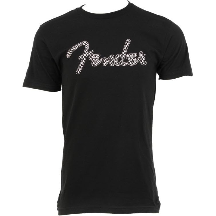 image:imageFender Spaghetti Logo Wavy Checker TShirt 100 Cotton Pink Checker SLarge