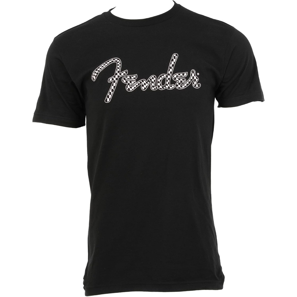 image:imageFender Spaghetti Logo Wavy Checker TShirt 100 Cotton Pink Checker SMedium