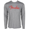 Fender Spaghetti Logo Long Sleeve T-Shirt, Heather Gray, S(Gray)